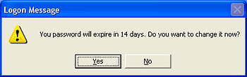 Windows XP password expiration warning dialog