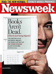 Cover of Newsweek featuring Jeff Bezos with an Amazon Kindle